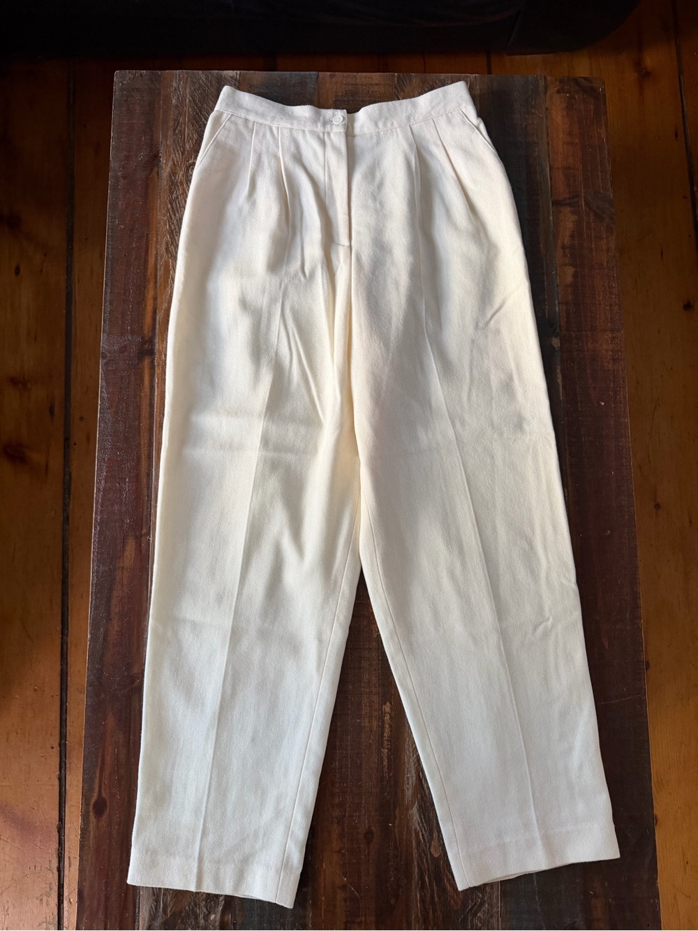 NWT VTG Leslie Fay Sportswear Women’s 16 Winter White Wool Trousers | SKU 0843